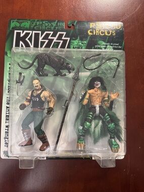 NIB KISS Peter Criss Psycho Circus Action Figure Duo in Green & Black